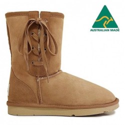 Bottes courtes à lacets UGG Châtaigne - Fabriquées en Australie