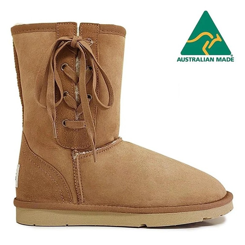 Bottes courtes à lacets UGG Châtaigne - Fabriquées en Australie