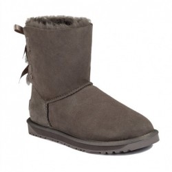 UGG Bottes courtes à double nœud arrière —Gris