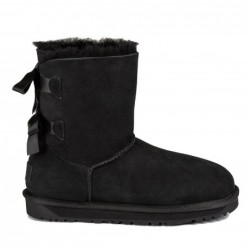 UGG Bottes courtes à double nœud arrière —Noir