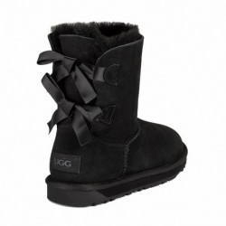 UGG Bottes courtes à double nœud arrière —Noir