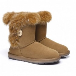 UGG Premium Foxy bottes mi-mollet en fourrure de lapin—Châtaigne