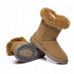 UGG Premium Foxy bottes mi-mollet en fourrure de lapin—Châtaigne