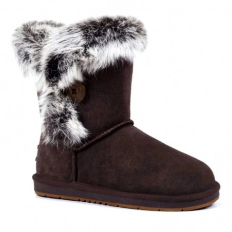 UGG Premium Foxy bottes mi-mollet en fourrure de lapin—Chocolat