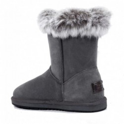 UGG Premium Foxy bottes mi-mollet en fourrure de lapin—Gris