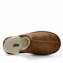 UGG Ji Nappa en cuir et polaire Chaussons —Brun