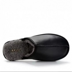 UGG Ji Nappa en cuir et polaire Chaussons —Noir