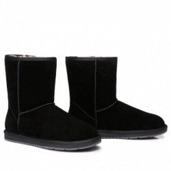 UGG Bottes courtes en daim de qualité supérieure -Noir