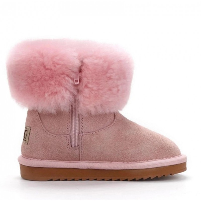 UGG Tish Bottes zippées en velours pour enfants - Rose