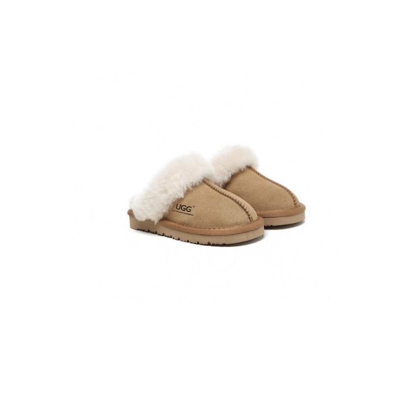 UGG chaussons enfant en laine de mouton givré ,Châtaigne