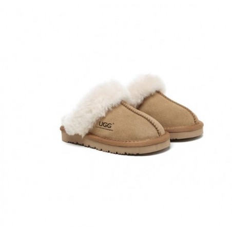 UGG chaussons enfant en laine de mouton givré ,Châtaigne