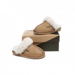 UGG chaussons enfant en laine de mouton givré ,Châtaigne