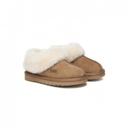 UGG Chaussons  pour enfants en peau de mouton et laine Châtaigne