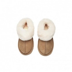 UGG Chaussons  pour enfants en peau de mouton et laine Châtaigne