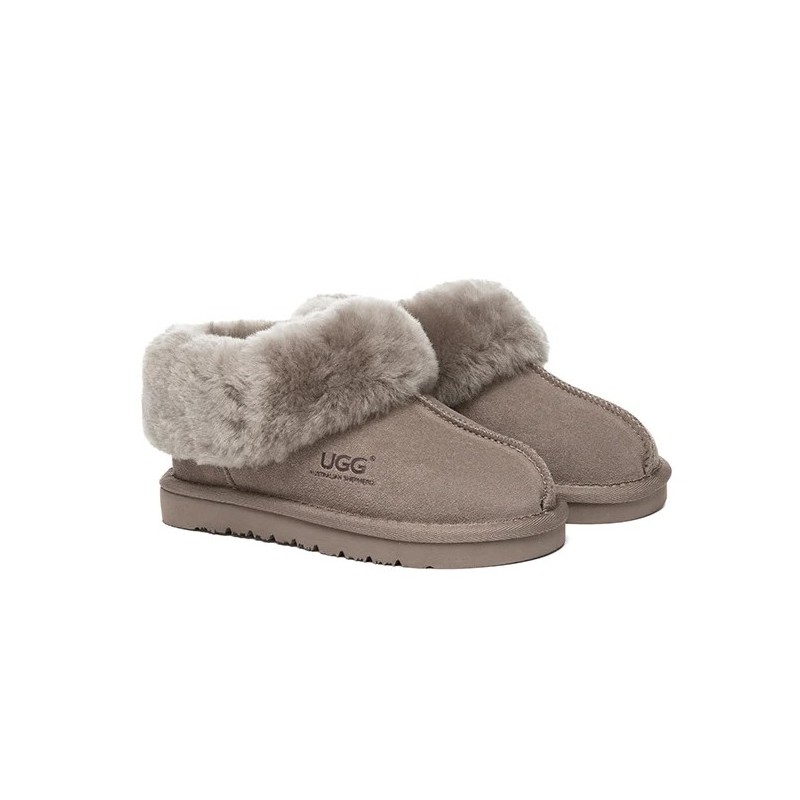 UGG Chaussons  pour enfants en peau de mouton et laine Marron