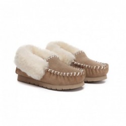 UGG Kids Popo Mokassin aus Schaffell und Wolle  Châtaigne