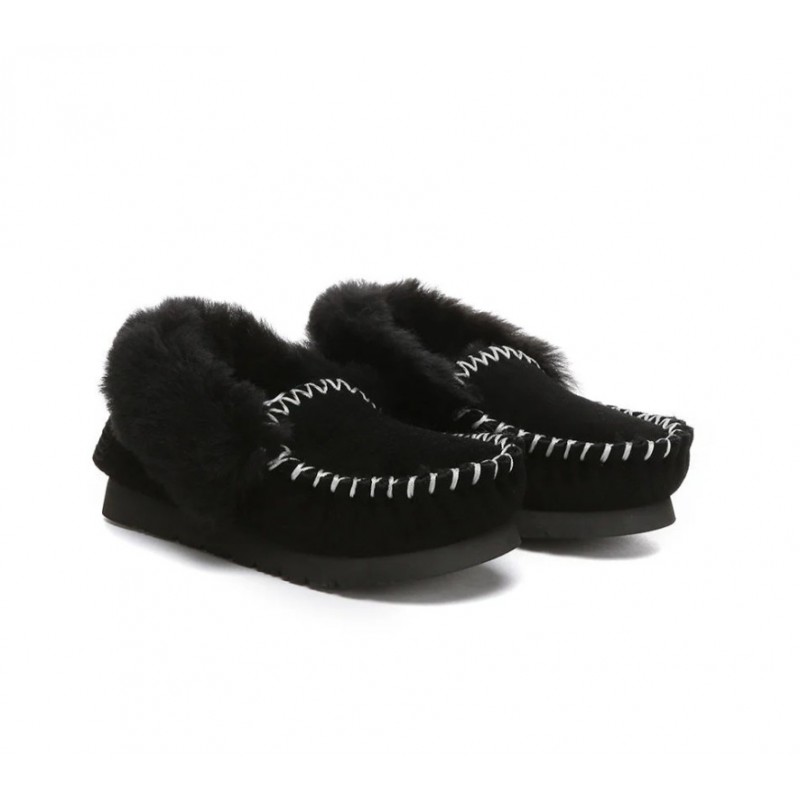 UGG Kids Popo Mokassin aus Schaffell und Wolle  Noir