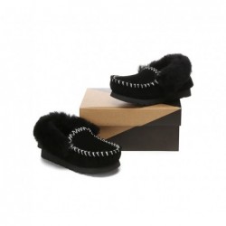 UGG Kids Popo Mokassin aus Schaffell und Wolle  Noir